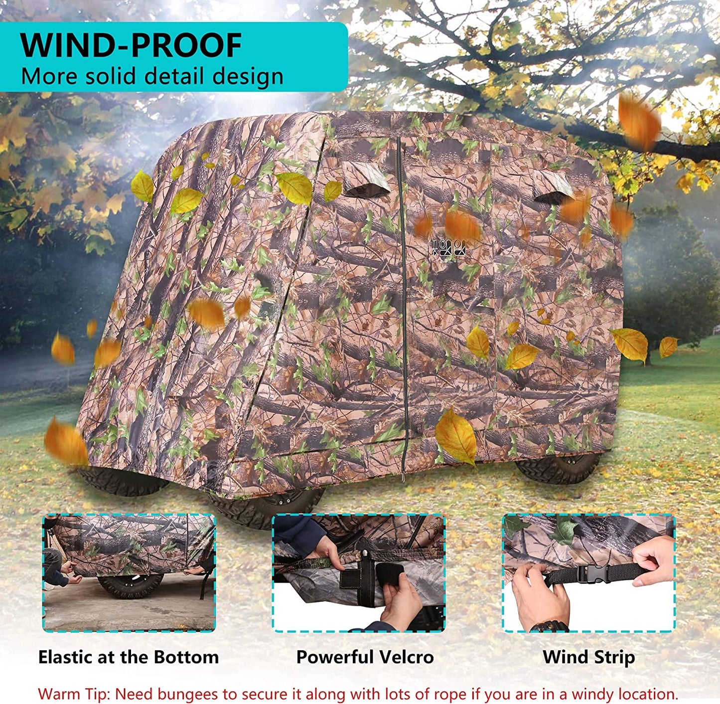 2/4/4+2 Passenger Golf Cart Cover Fits for Yamaha EZGO Club Car, 420D Waterproof Durable Polyester Golf Cart Cover with Three Zipper Doors Windproof Sunproof - Black/Army Green/Sliver