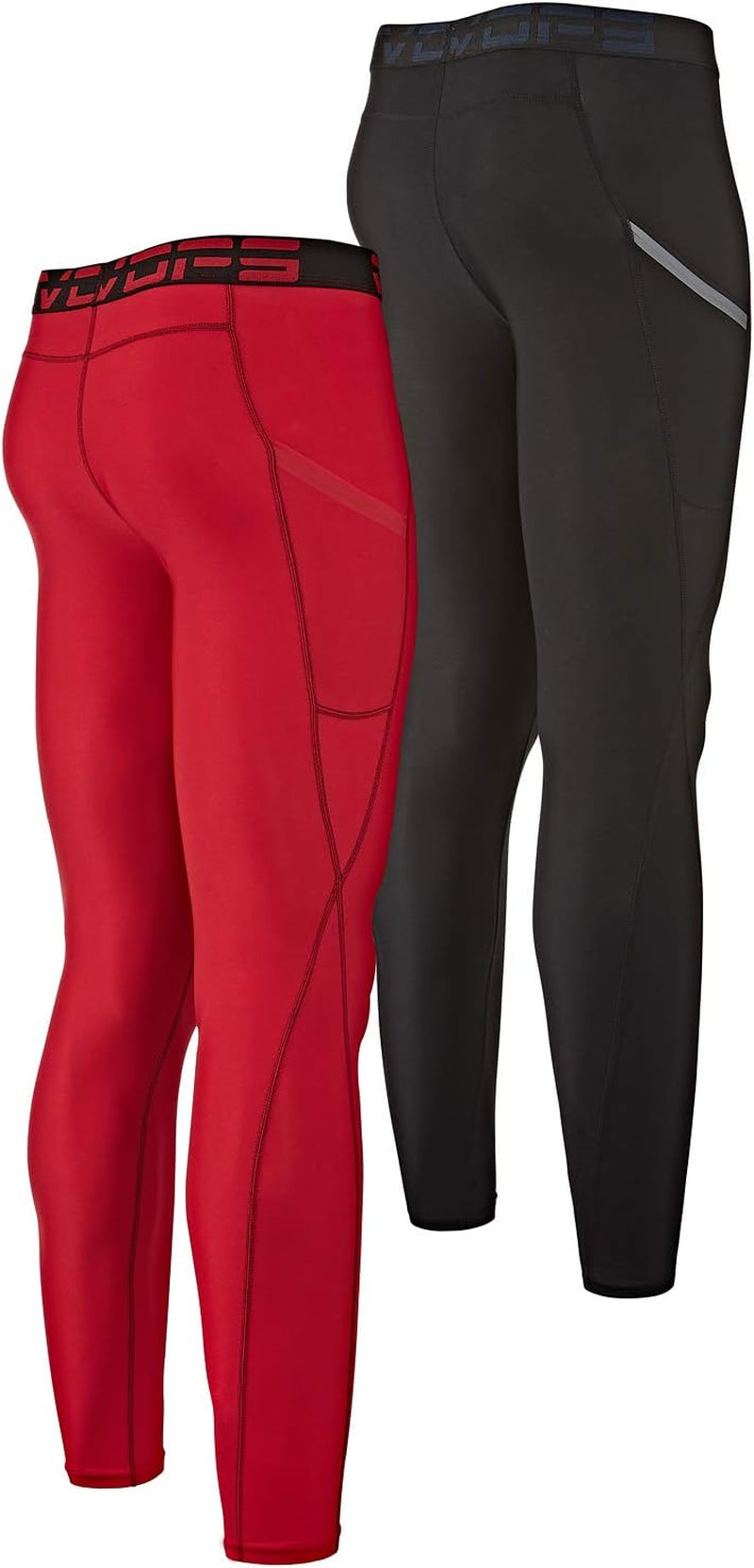 2 or 3 Pack Men'S Compression Pants Athletic Leggings with Pocket/Non-Pocket