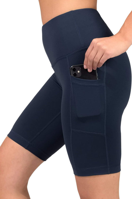 - High Waist Power Flex Biker Shorts with Side Pockets - 5", 7", 9"