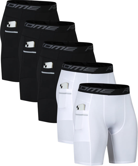 5 or 1 Pack Compression Shorts Men Spandex Sport Shorts Athletic Workout Running Tights Performance Underwear